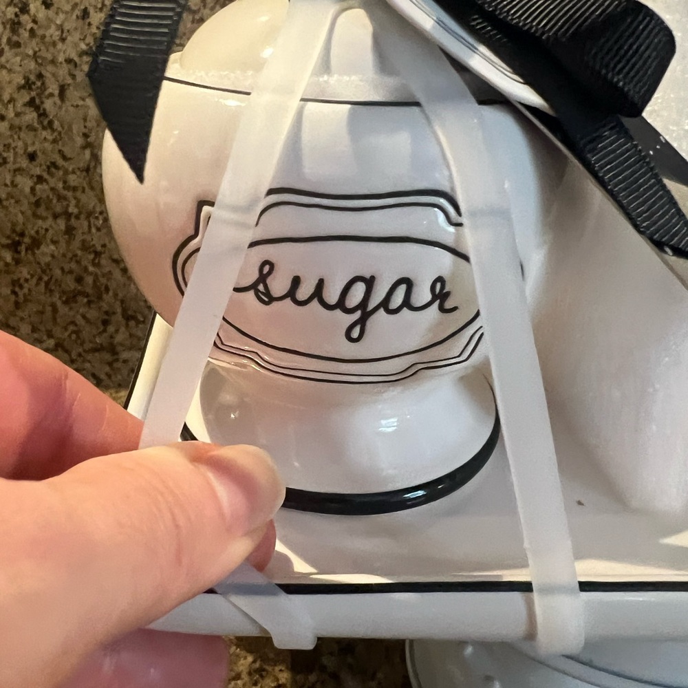 Rae Dunn Script Cream And Sugar Set - Picture 6 of 7